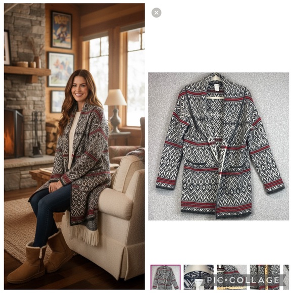 Aspen | Sweaters | Aspen Nordic Fair Isle Cardigan S Long Line Cozy ...